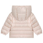 Younger Girls Pink Logo Puffer Jacket, 1, hi-res